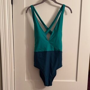 Summersalt Teal and Navy Women Swim One Piece